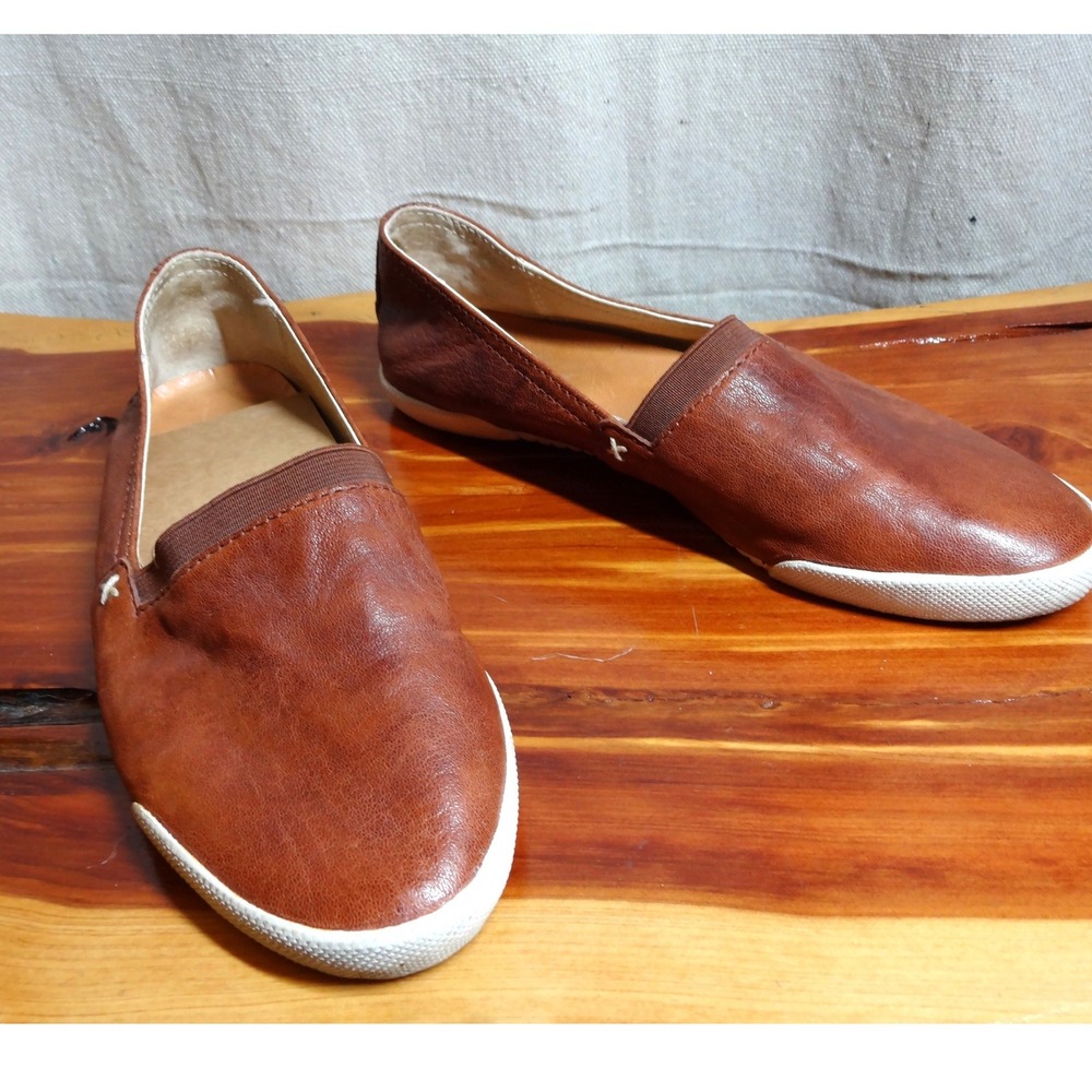Frye Slip On Flats Women 6M Brown Leather Minimalist Casual Heritage 3480